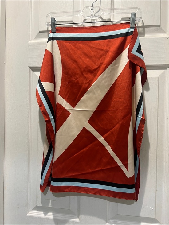 AmaWaterways Accessories - AMAWaterways Geometric Rust Beige Silk-Feel Scarf Wrap